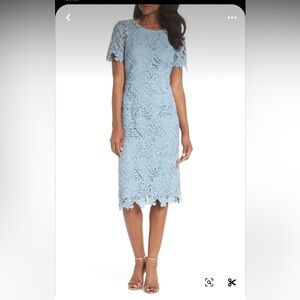 Eliza J Light pastel Blue Lace Dress - Size 12